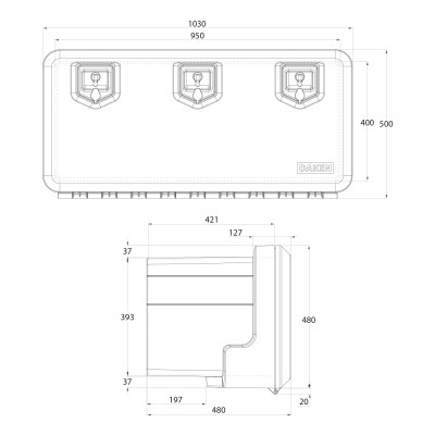 Ящик инструментальный пластиковый DAKEN WELVET 81008, 1030х500х455 V=154л